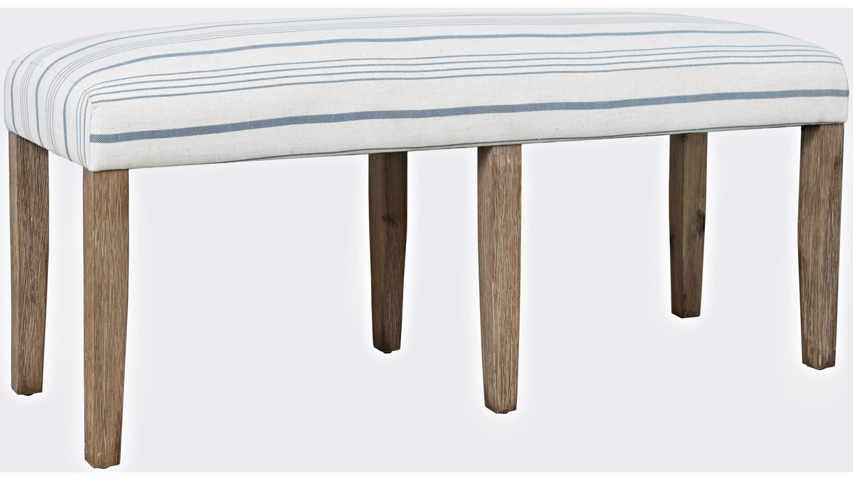 Jofran Eastern Tides Upholstered Bench in Bisque - Furniture World SW (WA)