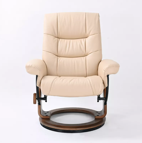 Rosa II - Leather Stressless Recliner with Ottoman by Benchmaster