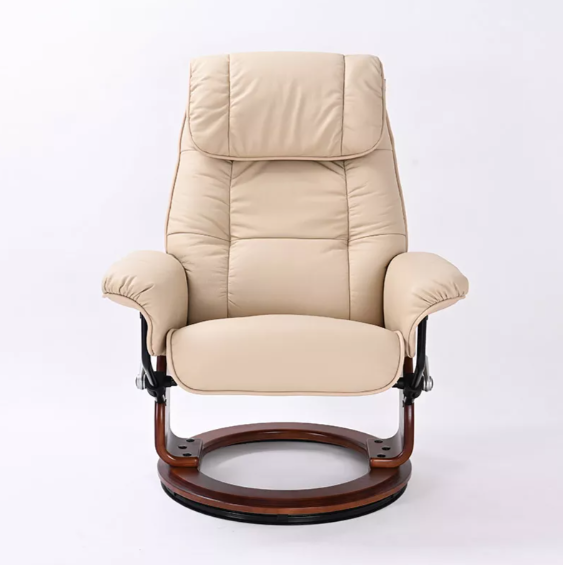 Ventura II - Leather Stressless Recliner with Ottoman by Benchmaster