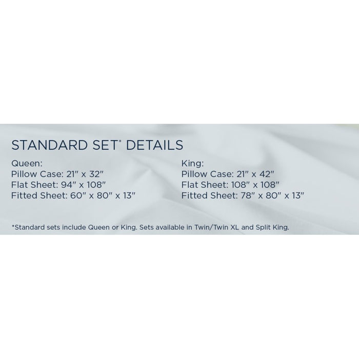 TEMPUR Luxe Egyptian Cotton Sheet Set Cool Gray