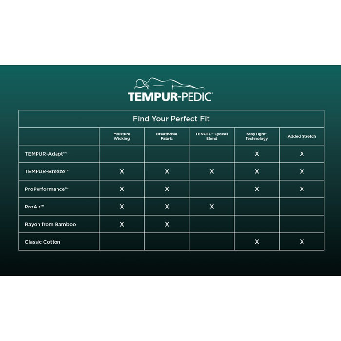 TEMPUR-Adapt Luxe Egyptian Cotton Sheets - Graphite
