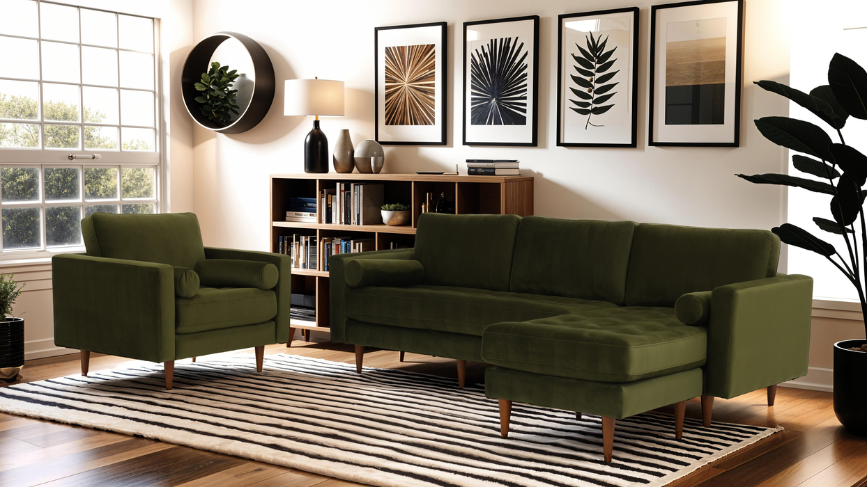 Stanton 633 Chaise Sofa - Shown in Vintage Moss - Furniture World SW (WA)