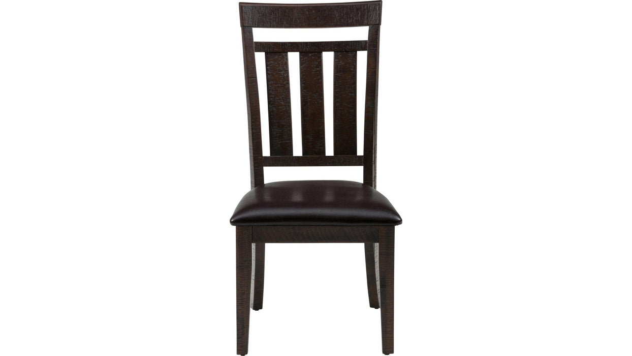 Jofran Kona Grove Upholstered Slat Back Dining Chair in Chocolate (Set of 2) - Furniture World SW (WA)
