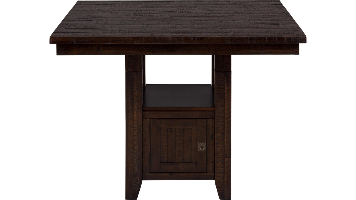 Jofran Kona Grove Fixed Counter Table with Storage Base in Chocolate - Furniture World SW (WA)