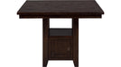 Jofran Kona Grove Fixed Counter Table with Storage Base in Chocolate - Furniture World SW (WA)