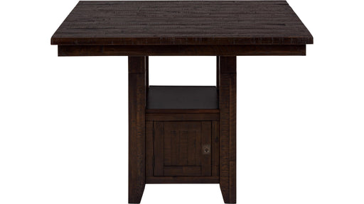 Jofran Kona Grove Fixed Counter Table with Storage Base in Chocolate - Furniture World SW (WA)