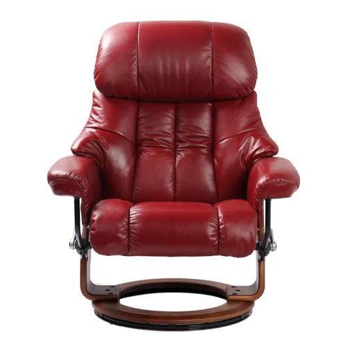 Nicholas - Leather Stressless Recliner with Ottoman by Benchmaster