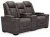 HyllMont Power Reclining Loveseat with Console - Furniture World SW (WA)