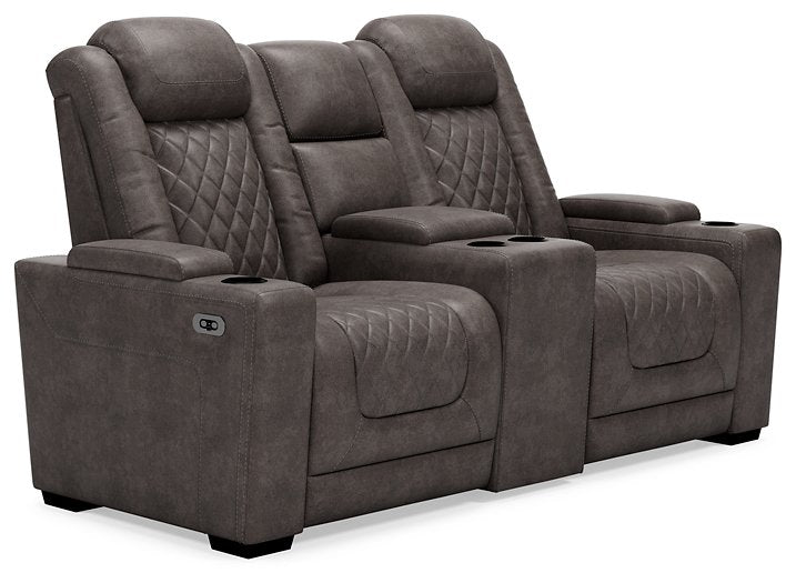 HyllMont Power Reclining Loveseat with Console - Furniture World SW (WA)