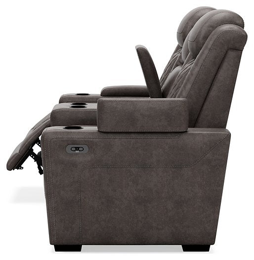 HyllMont Power Reclining Loveseat with Console - Furniture World SW (WA)