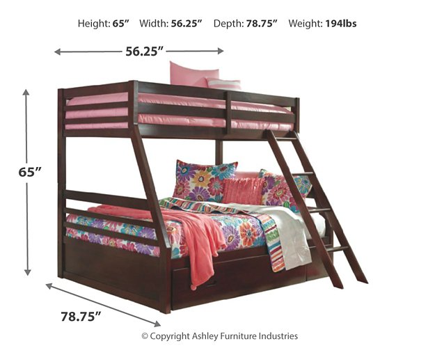 Halanton Youth Bunk Bed with 1 Large Storage Drawer - Furniture World SW (WA)