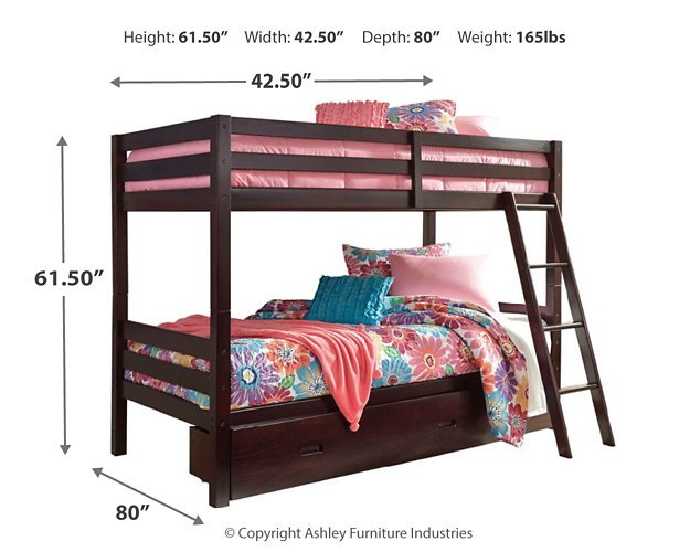 Halanton Youth Bunk Bed with 1 Large Storage Drawer - Furniture World SW (WA)