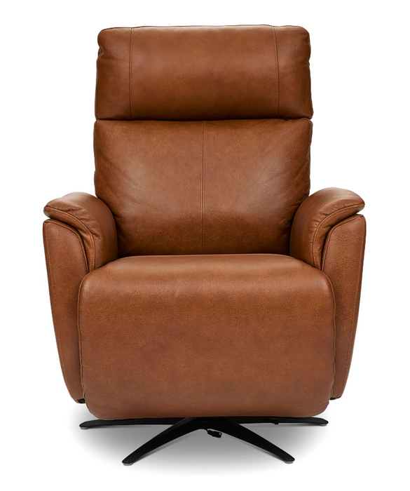 Flexsteel Cove Leather Power Swivel Recliner with Power Headrest, Lumbar, Heat, & Massage - Furniture World SW (WA)