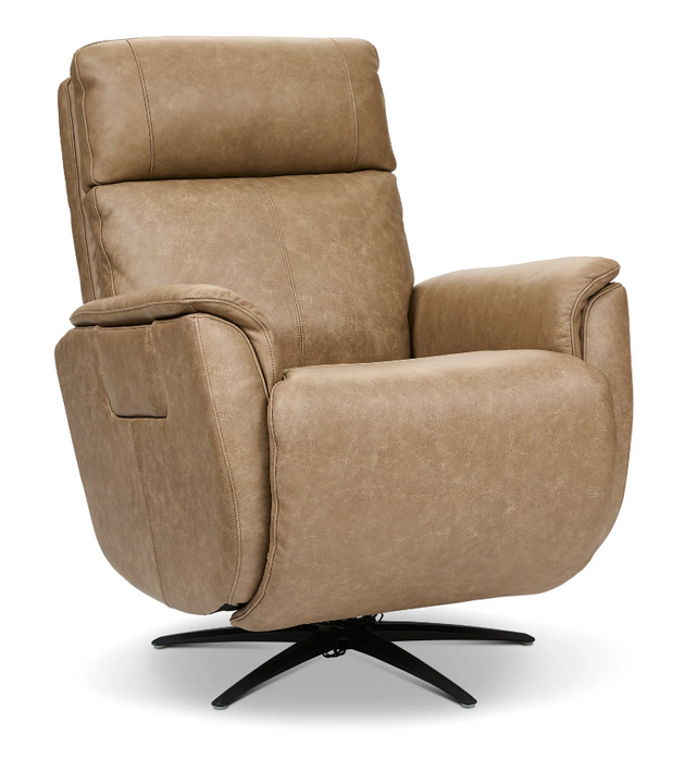 Flexsteel Cove Leather Power Swivel Recliner with Power Headrest, Lumbar, Heat, & Massage - Furniture World SW (WA)