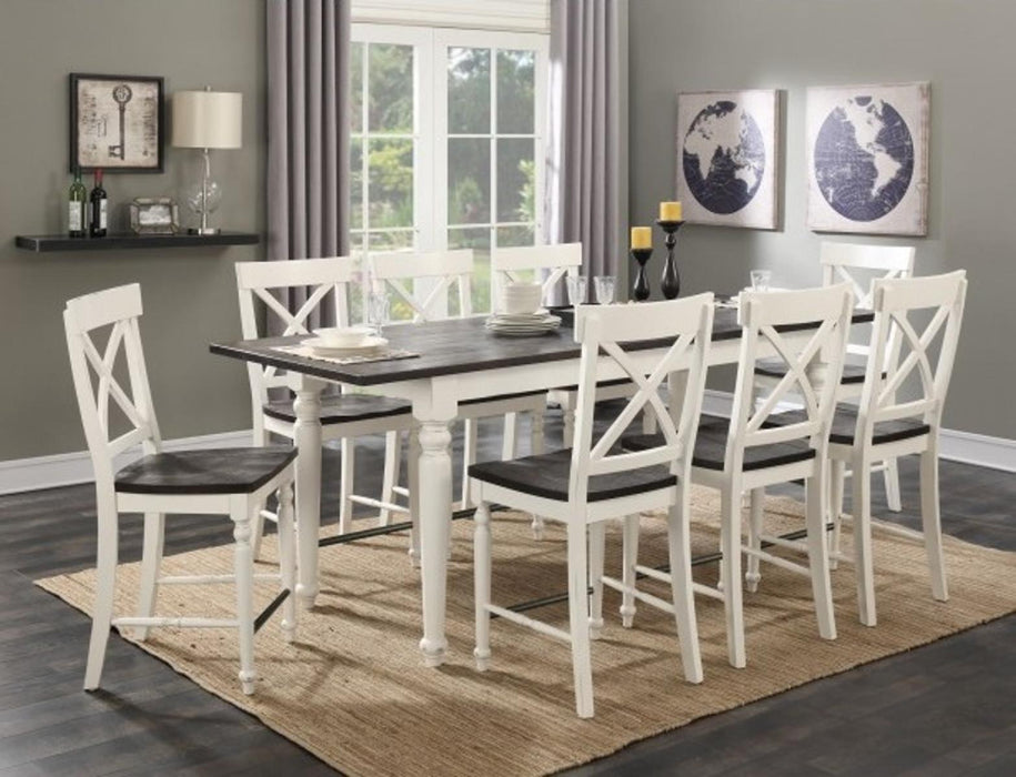 Emerald Home Mountain Retreat Gathering Dining Table in Antique White/Brown - Furniture World SW (WA)