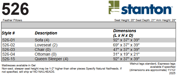 Stanton 526 Sofa - Shown in Vista Graphite - Furniture World SW (WA)