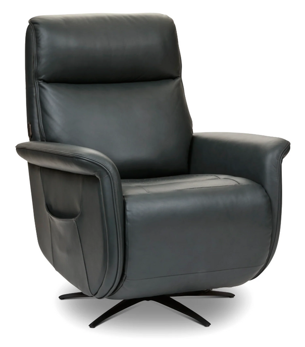 Flexsteel Haven Leather Power Swivel Recliner with Power Headrest, Lumbar, Heat, Massage & Ventilation - Furniture World SW (WA)