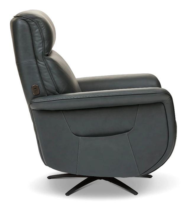 Flexsteel Haven Leather Power Swivel Recliner with Power Headrest, Lumbar, Heat, Massage & Ventilation - Furniture World SW (WA)