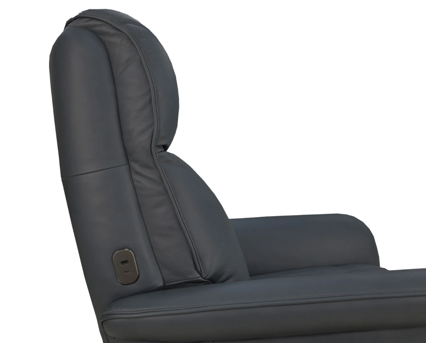 Flexsteel Haven Leather Power Swivel Recliner with Power Headrest, Lumbar, Heat, Massage & Ventilation - Furniture World SW (WA)