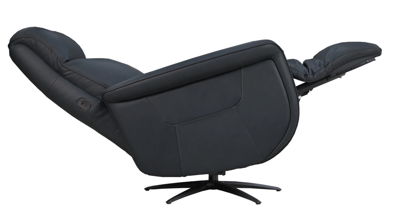 Flexsteel Haven Leather Power Swivel Recliner with Power Headrest, Lumbar, Heat, Massage & Ventilation - Furniture World SW (WA)