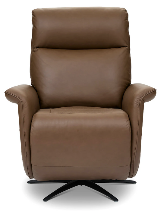 Flexsteel Haven Leather Power Swivel Recliner with Power Headrest, Lumbar, Heat, Massage & Ventilation - Furniture World SW (WA)