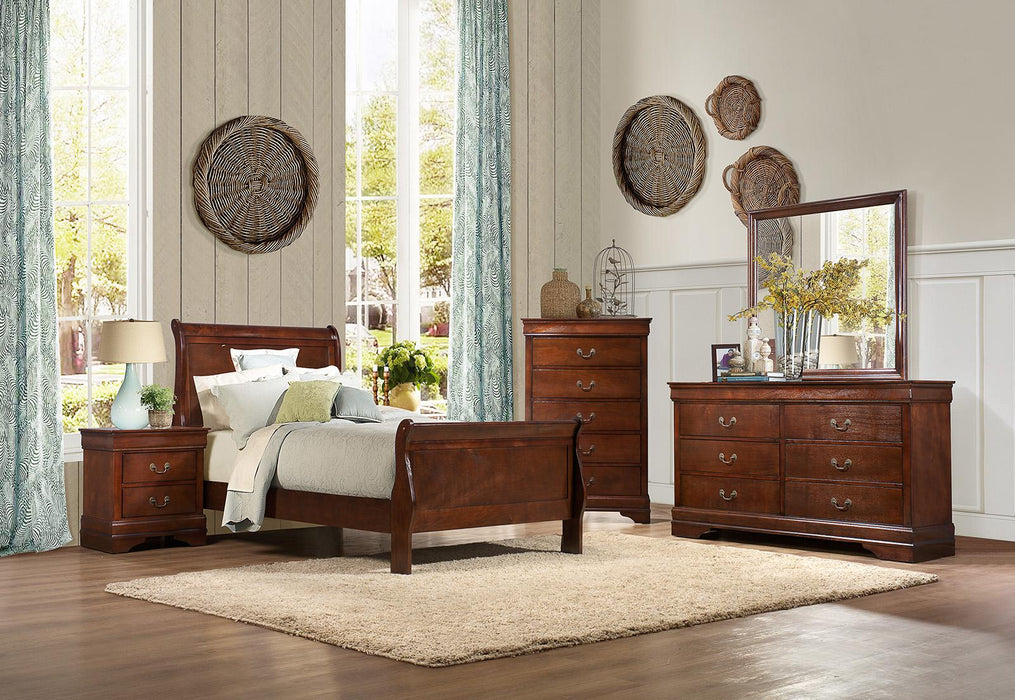 Homelegance Mayville Full Sleigh Bed in Brown Cherry 2147F-1 - Furniture World SW (WA)
