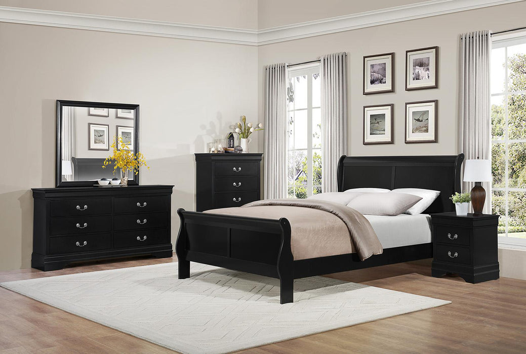 Homelegance Mayville Queen Sleigh Bed in Black 2147BK-1 - Furniture World SW (WA)