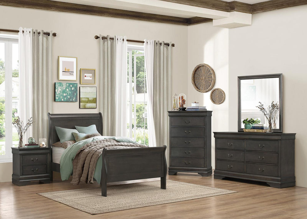 Mayville Twin Sleigh Bed in Gray 2147TSG-1