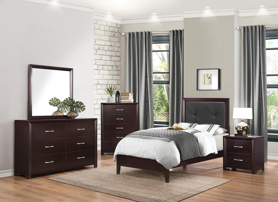 Edina Full Panel Bed in Espresso-Hinted Cherry 2145F-1