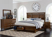 Homelegance Frazier King Upholstered Storage Platform Bed in Dark Cherry 1649K-1EK* - Furniture World SW (WA)