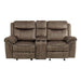 Homelegance Furniture Aram Double Glider Reclining Loveseat in Dark Brown 8206NF-2 image