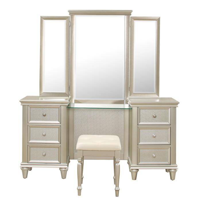 Celandine Vanity Dresser with Mirror in Silver 1928-15* image