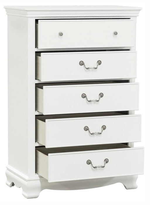 Lucida 5 Drawer Chest in White 2039W-9