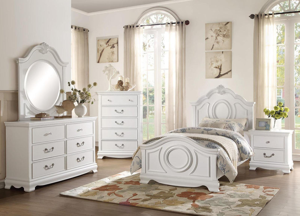 Homelegance Lucida Twin Panel Bed in White 2039TW-1* - Furniture World SW (WA)