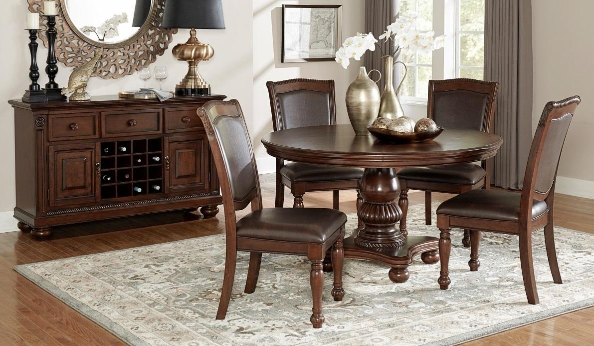 Homelegance Lordsburg Round Dining Table in Brown Cherry 5473-54* - Furniture World SW (WA)