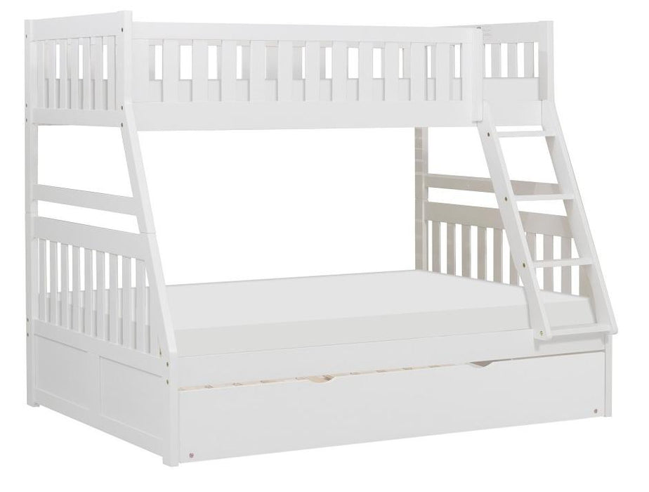 Galen Twin/Full Bunk Bed w/ Twin Trundle in White B2053TFW-1*R