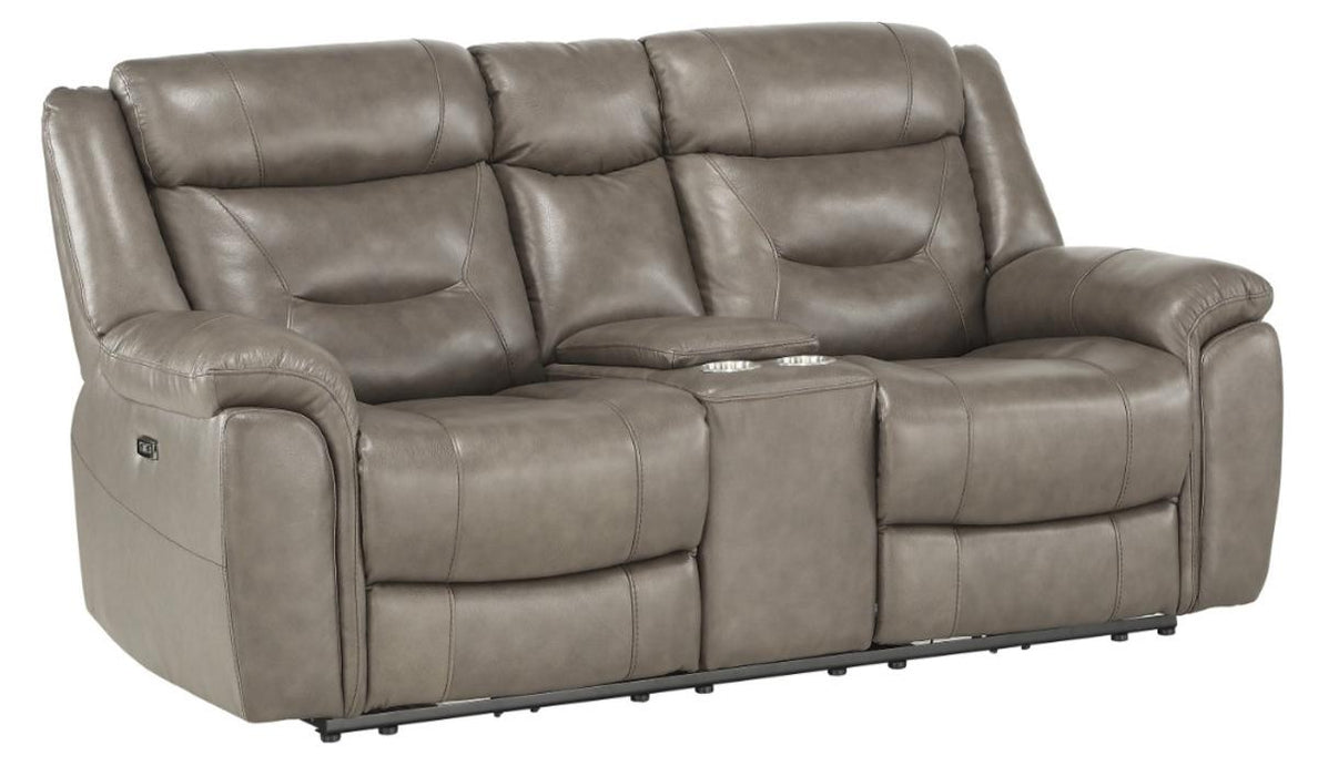 Homelegance Furniture Danio Power Double Reclining Loveseat with Power Headrests in Brownish Gray 9528BRG-2PWH - Furniture World SW (WA)