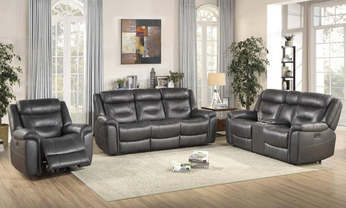 Homelegance Furniture Danio Power Double Reclining Loveseat with Power Headrests in Dark Gray 9528DGY-2PWH - Furniture World SW (WA)