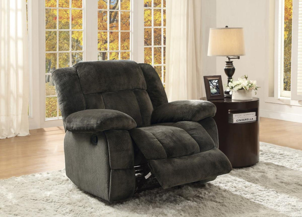 Homelegance Furniture Laurelton Glider Reclining Chair in Chocolate 9636-1