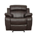 Homelegance Furniture Marille Double Glider Reclining Chair in Brown image