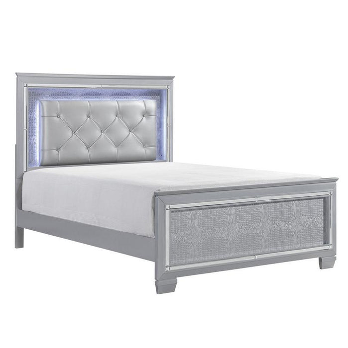 Homelegance Allura Full Panel Bed in Silver 1916F-1*