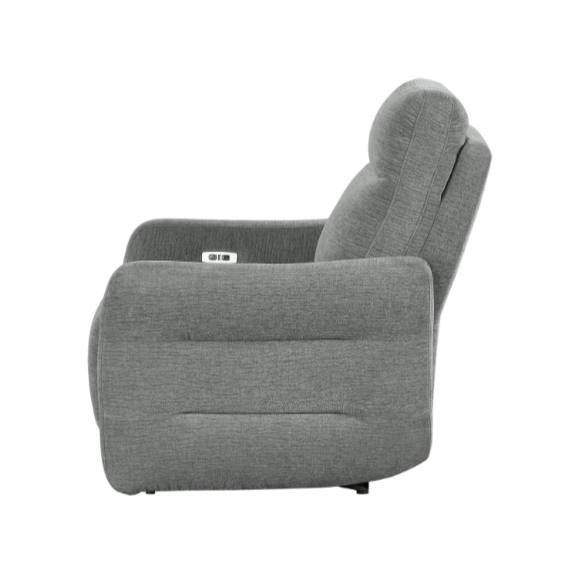 Homelegance Furniture Edition Power Lay Flat Reclining Chair in Dove Grey 9804DV-1PWH