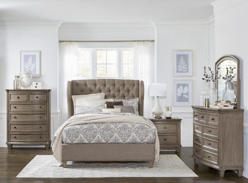 Vermillion King Upholstered Panel Bed in Gray 5442K-1EK*