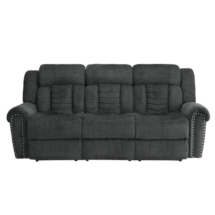 Homelegance Furniture Nutmeg Double Reclining Sofa in Charcoal Gray 9901CC-3 image