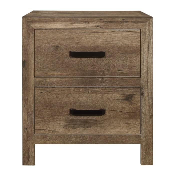 Homelegance Furniture Mandan 2 Drawer Nightstand in Weathered Pine 1910-4 image