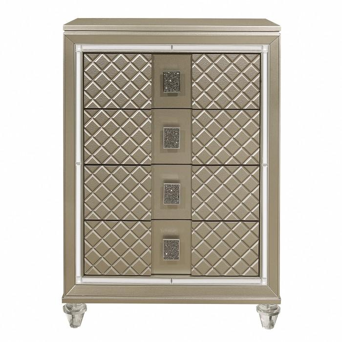 Homelegance Furniture Youth Loudon 4 Drawer Chest in Champagne Metallic B1515-9 image