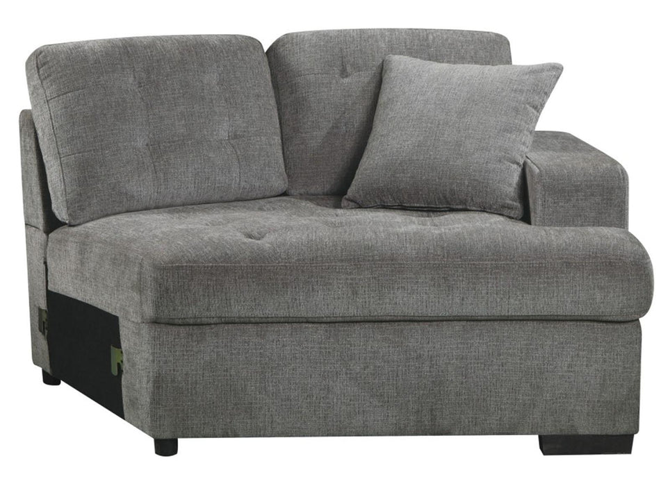 Homelegance Furniture Logansport Right Side Cuddler with 1 Pillow in Gray 9401GRY-RU - Furniture World SW (WA)