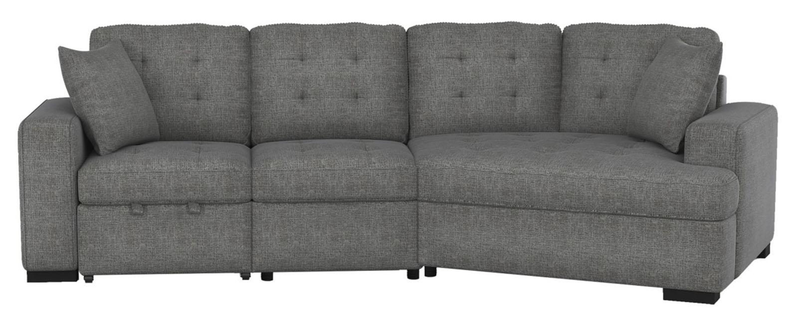 Homelegance Furniture Logansport Right Side Cuddler with 1 Pillow in Gray 9401GRY-RU - Furniture World SW (WA)