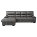 Homelegance Furniture Michigan Sectional with Pull Out Bed and Left Chaise in Dark Gray 9407DG*2LC3R image