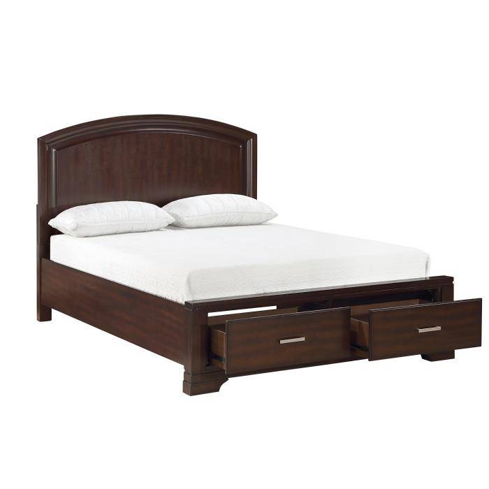 1520CH-1*-Bedroom (3) Queen Platform Bed with Footboard Storage